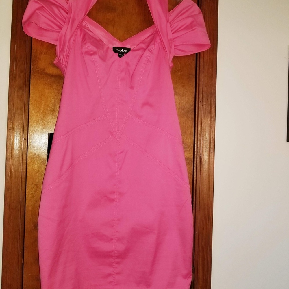 Bebe KARA Halter Cotton Candy Pink Dress